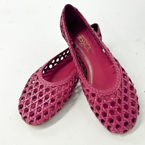 Pink weaved ballerina flats by Jessica - Picture 2 of 8